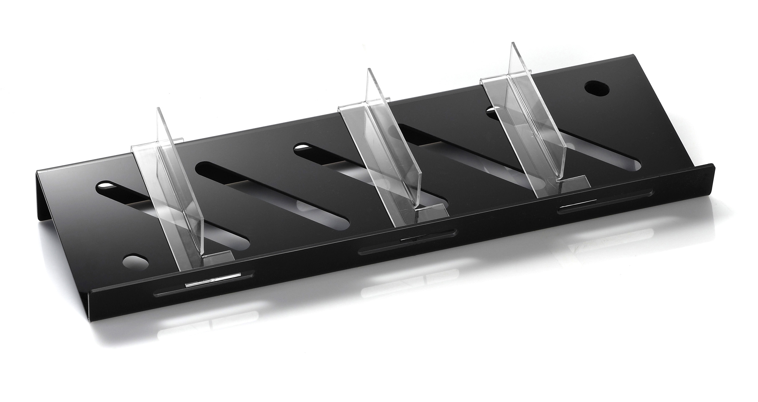 Warenträger-Display aus ABS schwarz, ca. 62,5 x 21 x 7 cm