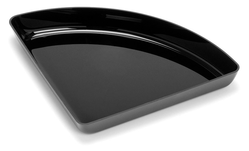 Bogen-Schale Zentrum 1/4 , Abm.: ca. 29 x 29/29 x 6 cm, schwarz, mit Rand Bogen-Schale Zentrum 1/4 , Abm.: ca. 29 x 29/29 x 6 cm, schwarz, mit Rand