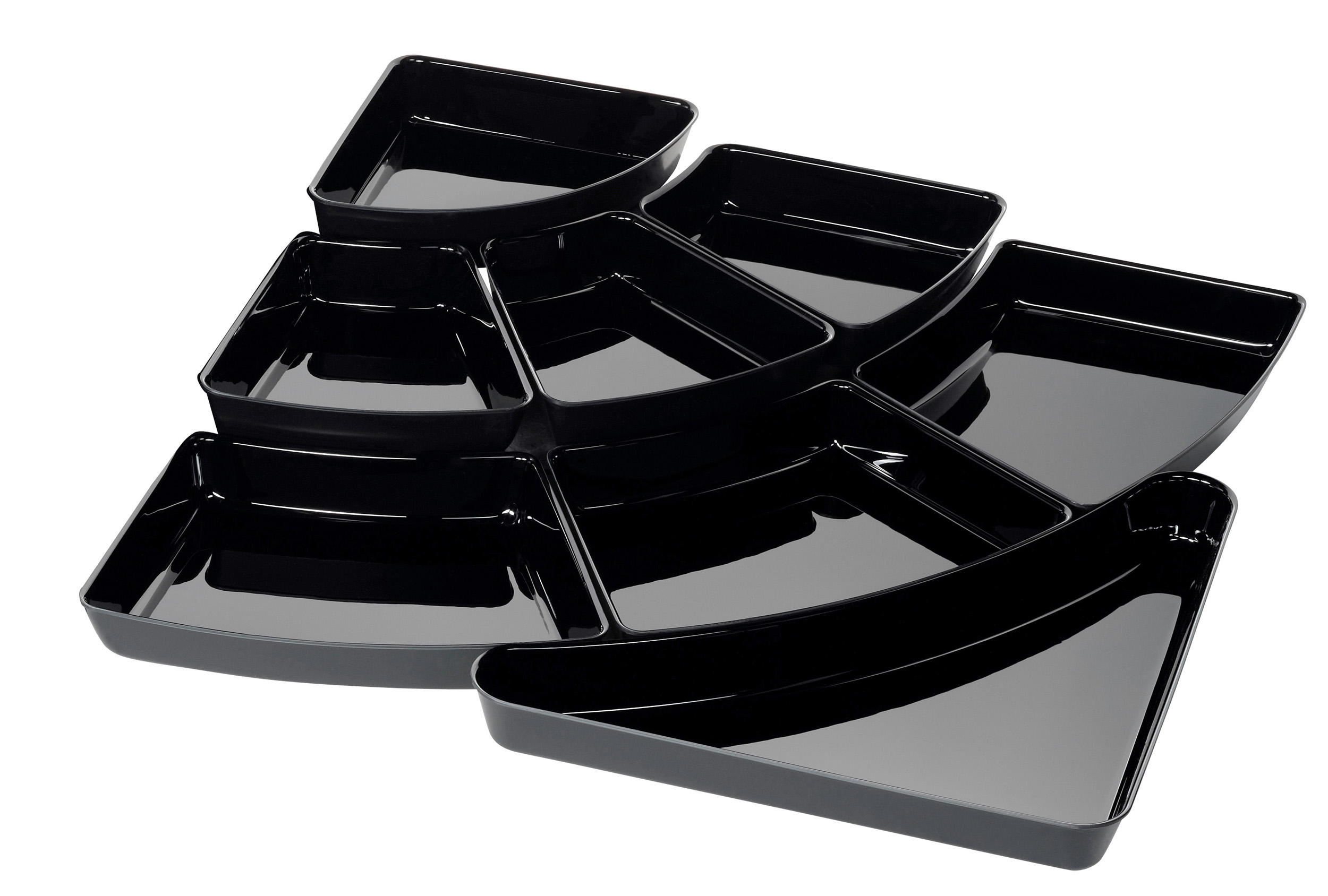Bogen-Schalenset 1/4-Block T84, 8-teilig, ABS-Kunststoff schwarz, ca. 82x82x4 cm ohne Rand