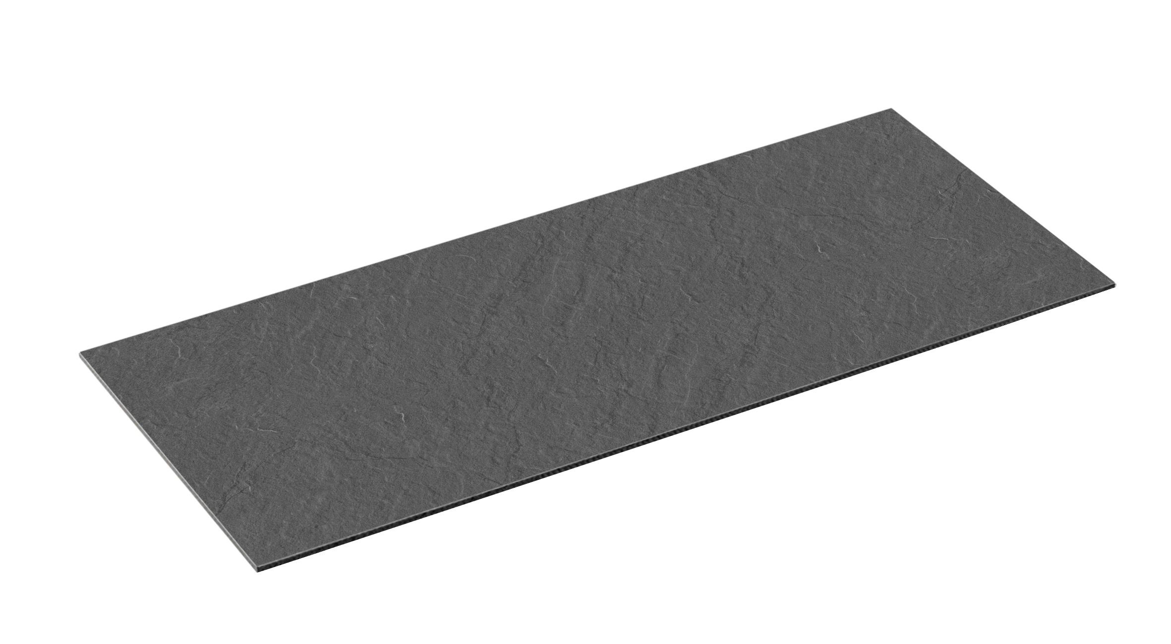 Thekenplatte Kunstschiefer grau 802,  mit 6 Klebefüßchen, Abm.: 800 x 400 x 6 mm