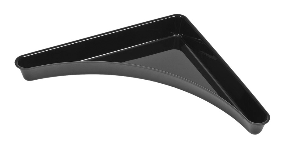 Eckschale Außen "Rondell", schwarz, Abm.: ca. 57x42/42 x 6 cm, mit Rand Eckschale Außen "Rondell", schwarz, Abm.: ca. 57x42/42 x 6 cm, mit Rand