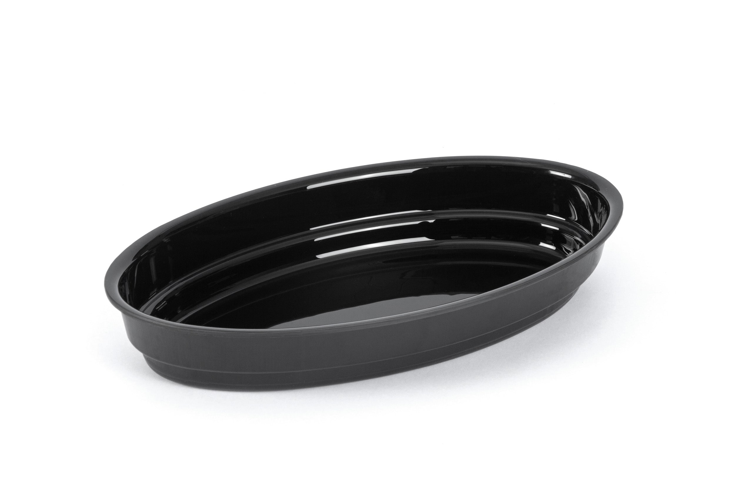 Thekenschale ABS/schwarz, oval, Abm.: ca. 32 x 20 x 5 cm, mit Rand