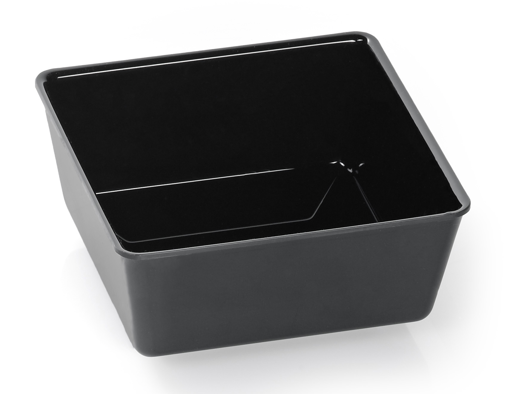 Auslageschale ABS-schwarz, Abm.: ca. 20x20x9,5 cm, mit Rand schwarz