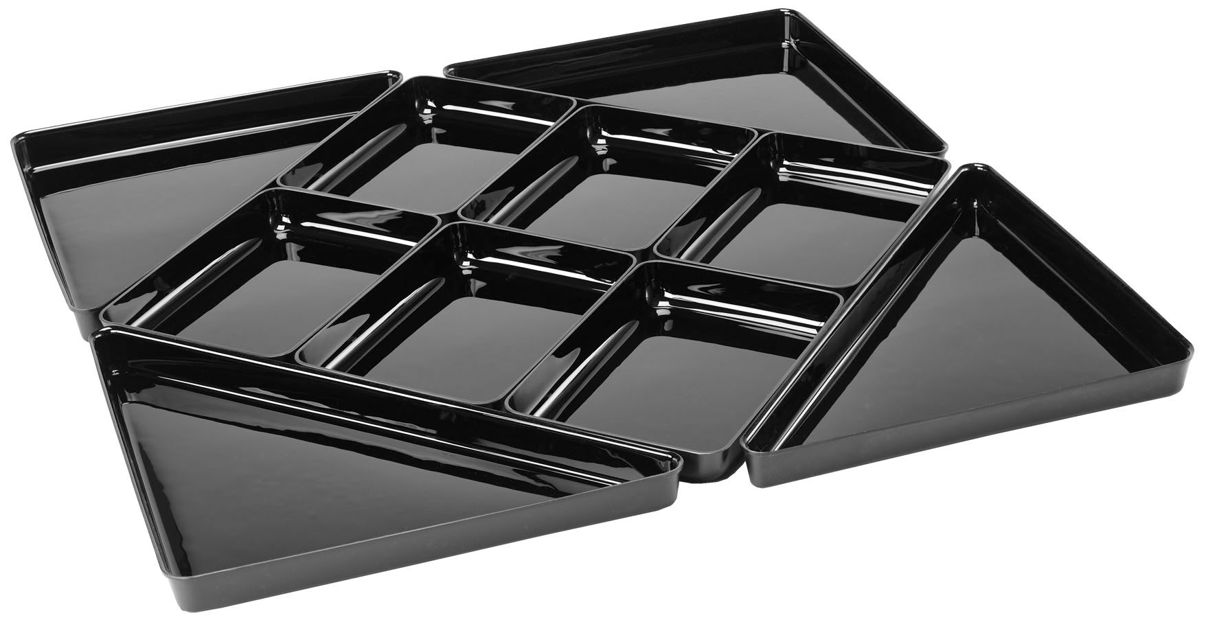 Schalen-Set "Quadro" 10-teilig 84x84 cm, aus ABS-Kunststoff schwarz, Set ca. 84x84x4 cm, ohne Rand Schalen-Set "Quadro" 10-teilig 84x84 cm, aus ABS-Kunststoff schwarz, Set ca. 84x84x4 cm, ohne Rand