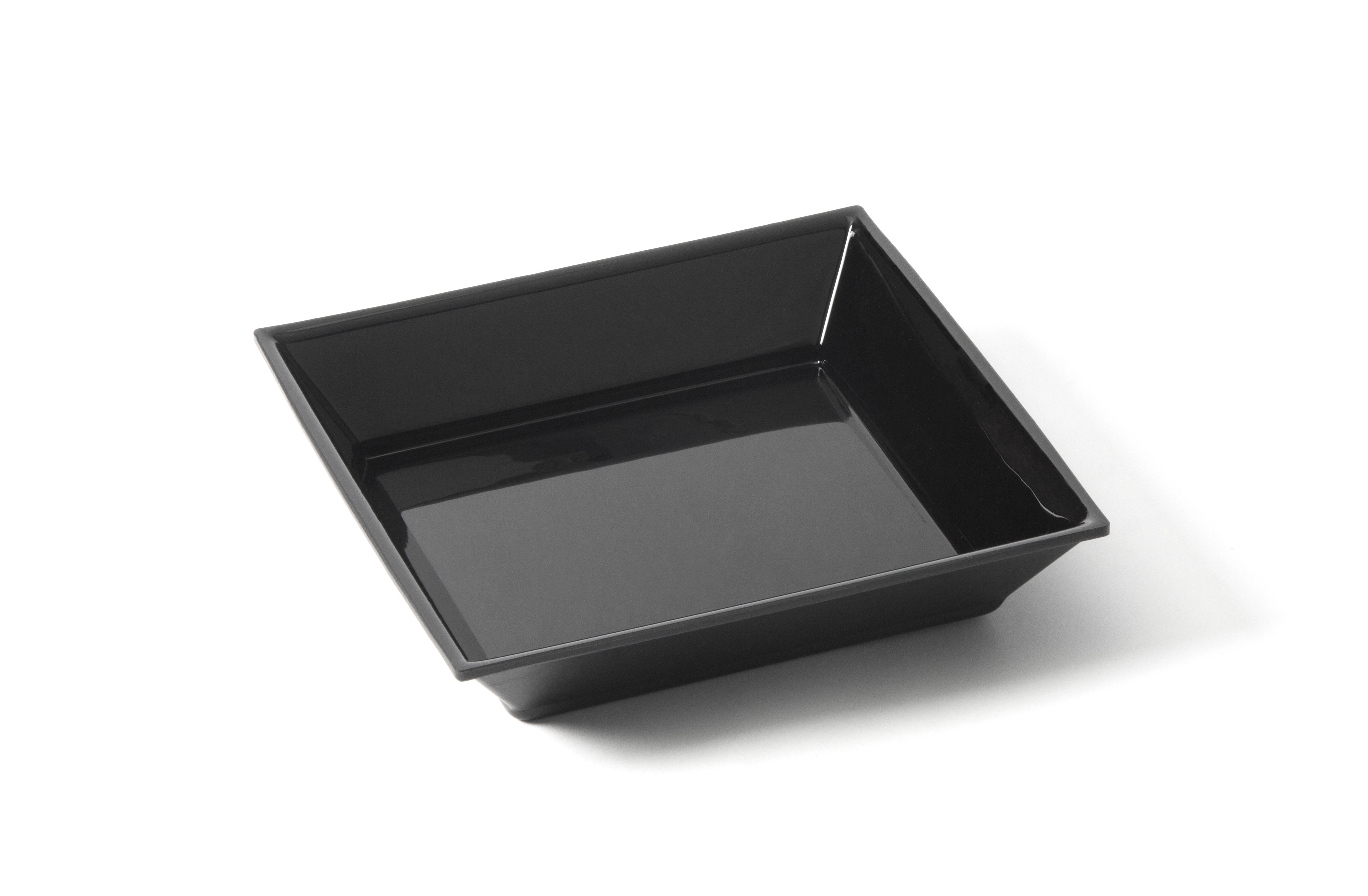 Auslageschale ABS schwarz, ca. 20 x 20 x 4 cm mit Schrägrand