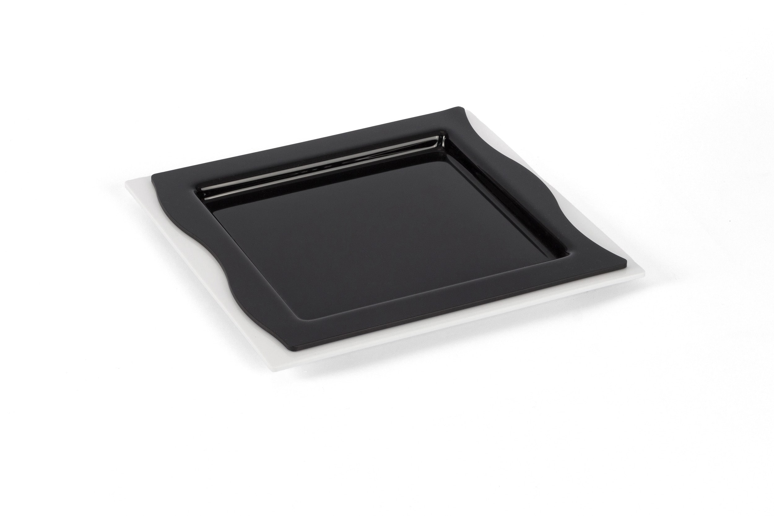 Plattenset "Breitrand-Kombi" 2-teilig, 1xPlatte 27x27x1,5 cm schwarz, m. Wellenrand 102743-80