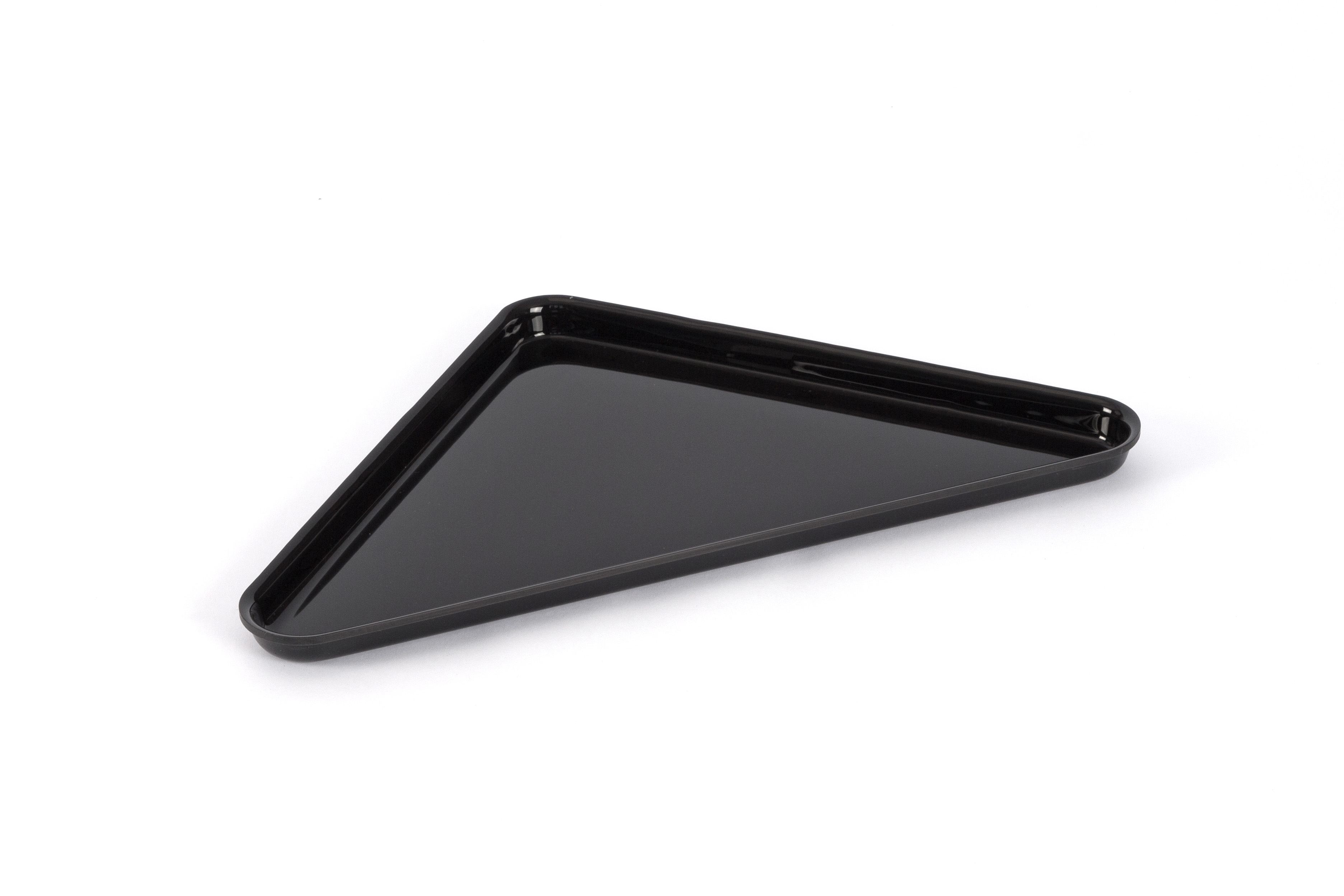 Auslageplatte "Dreieck", ABS schwarz, Abm.: 39x28/28x2 cm, mit Rand
