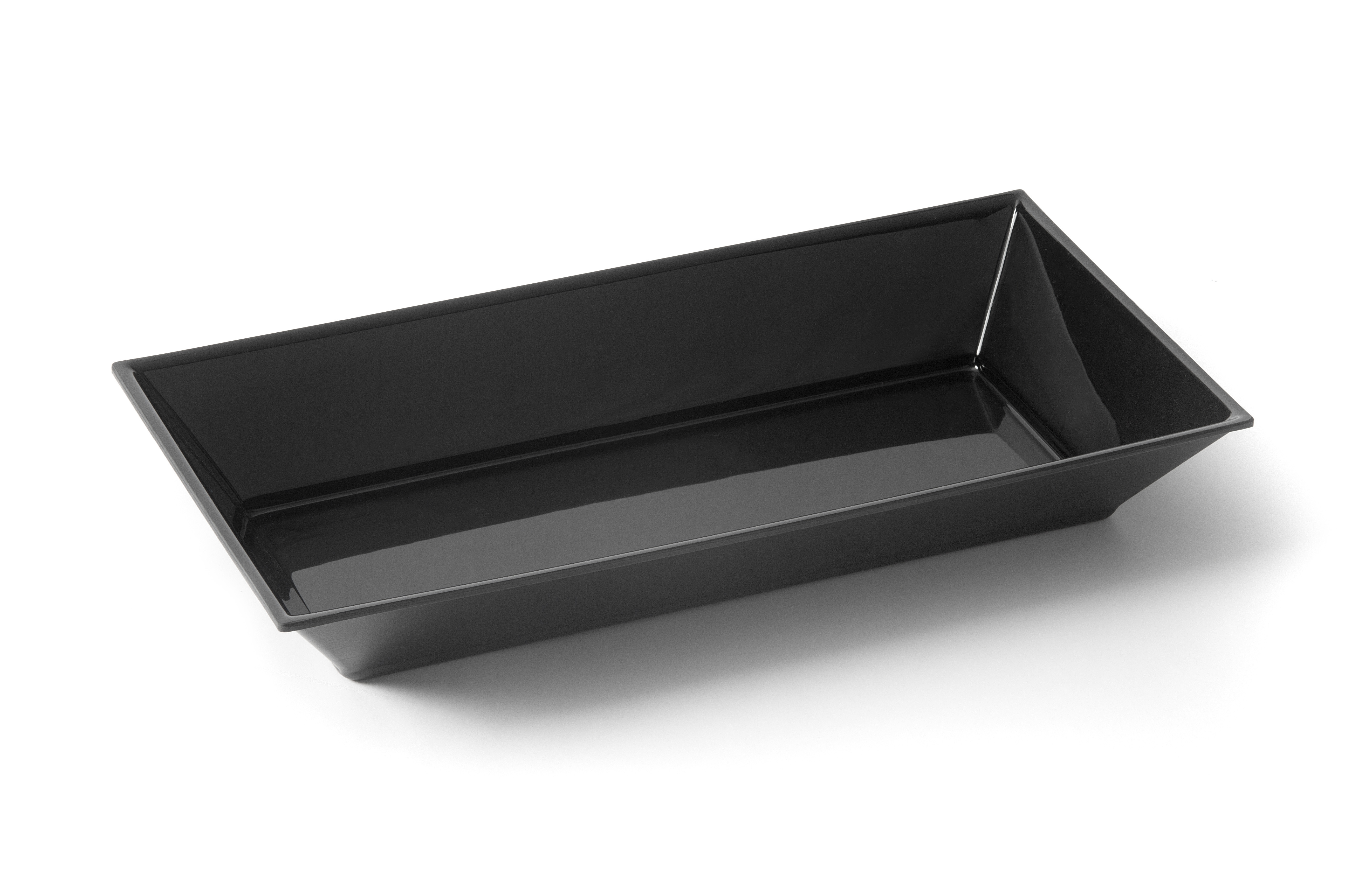 Auslageschale ABS schwarz, ca. 40 x 20 x 6 cm mit Schrägrand