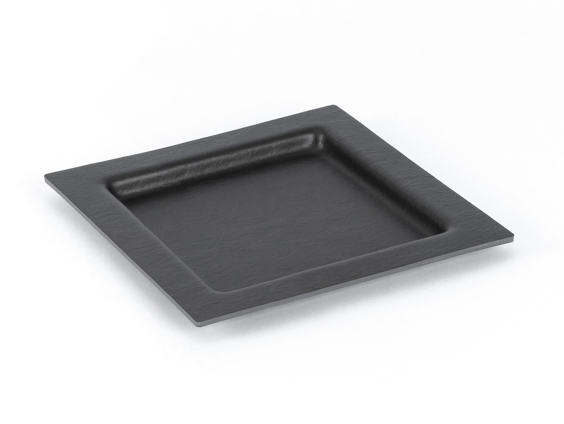 Auslageplatte Breitrand ABS schwarz graphit, Abm. 28 x 28 x 1,5 cm, mit Breitrand