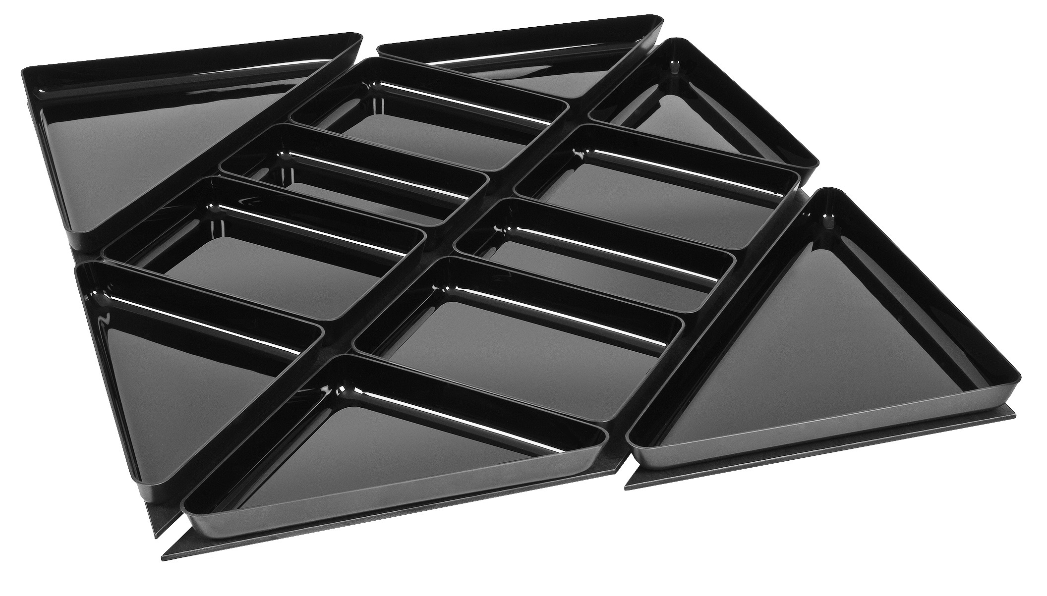 Schalen-Set "Quadro" ABS schwarz, 12-teilig, 84x84x4 cm, ohne Rand