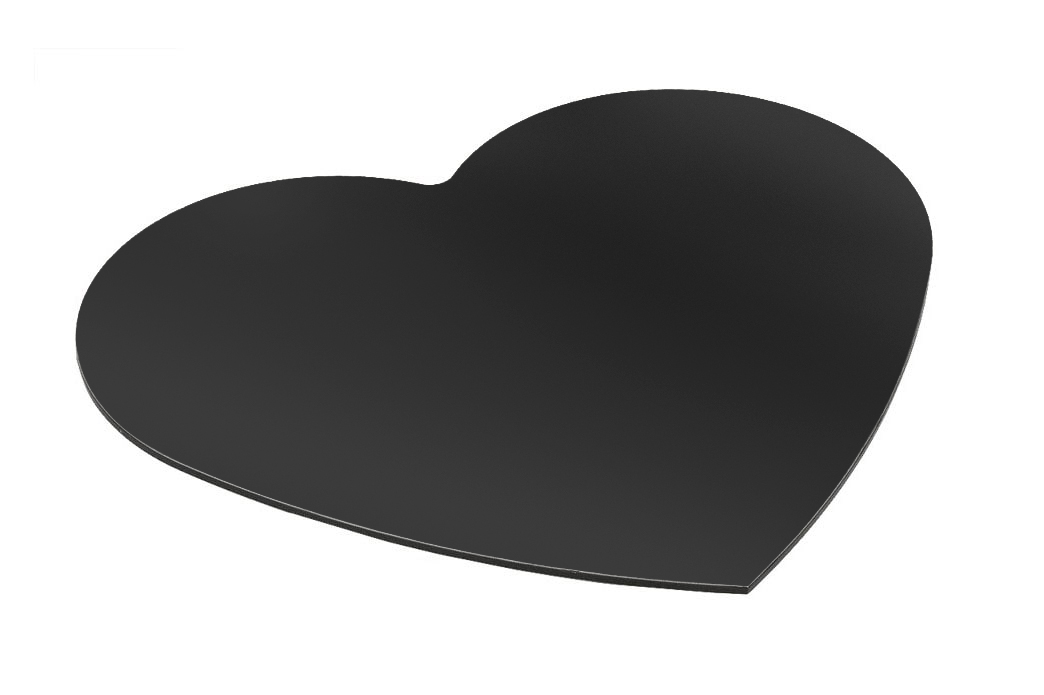 Servierplatte Herz schwarz; Abm.: 53 x 45,4 cm