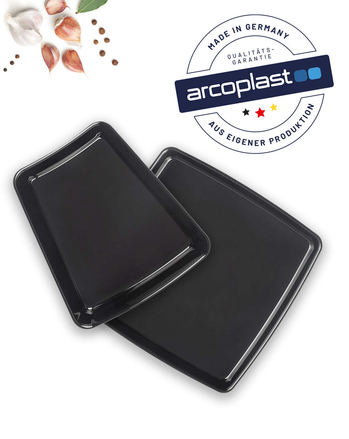 2 Schalen und ein Arcoplast Logo