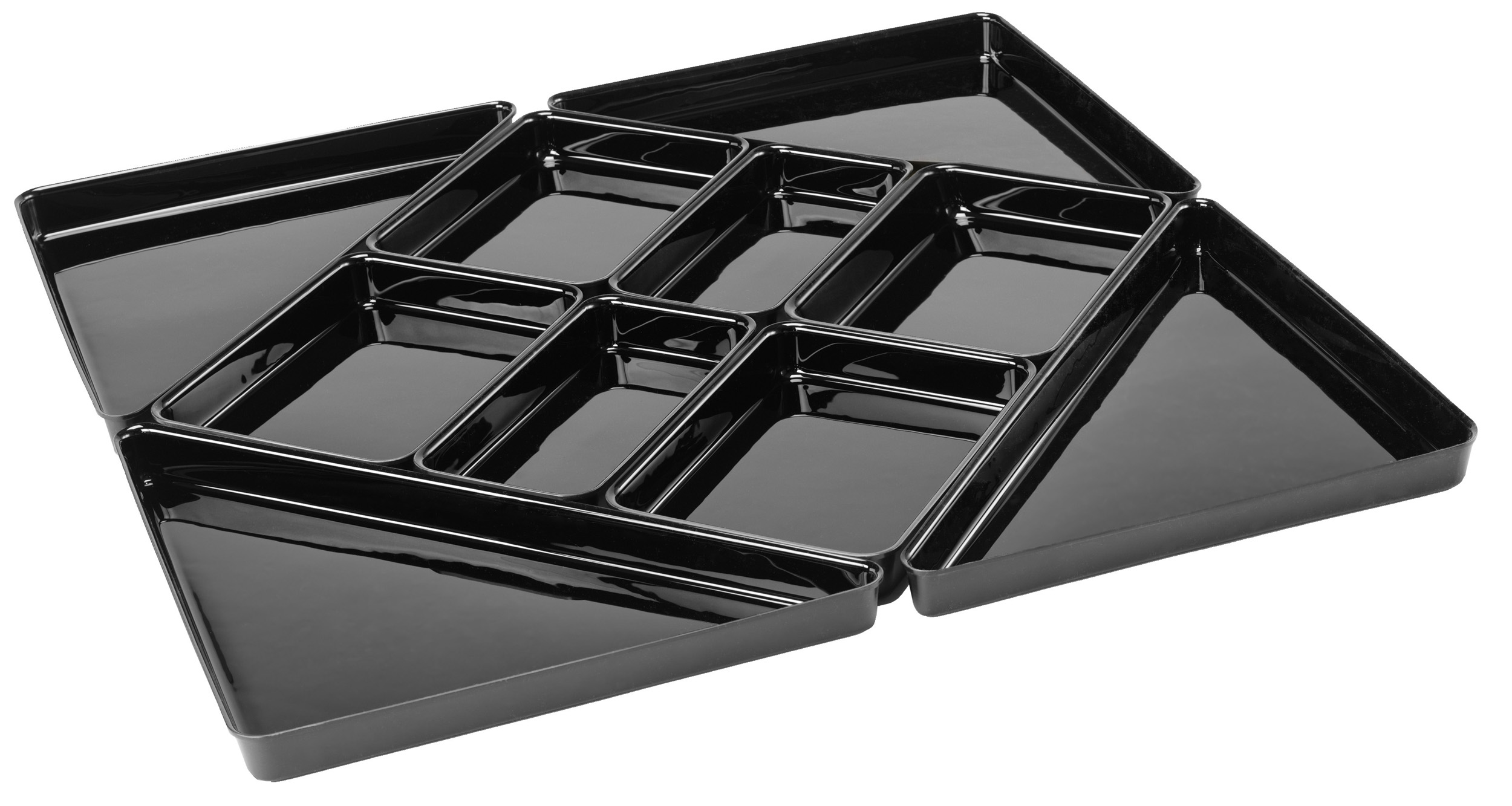 Schalen-Set "Quadro" 10-teilig 80x80 cm, aus ABS-Kunststoff schwarz, Set ca. 80x80x4 cm, ohne Rand Schalen-Set "Quadro" 10-teilig 80x80 cm, aus ABS-Kunststoff schwarz, Set ca. 80x80x4 cm, ohne Rand