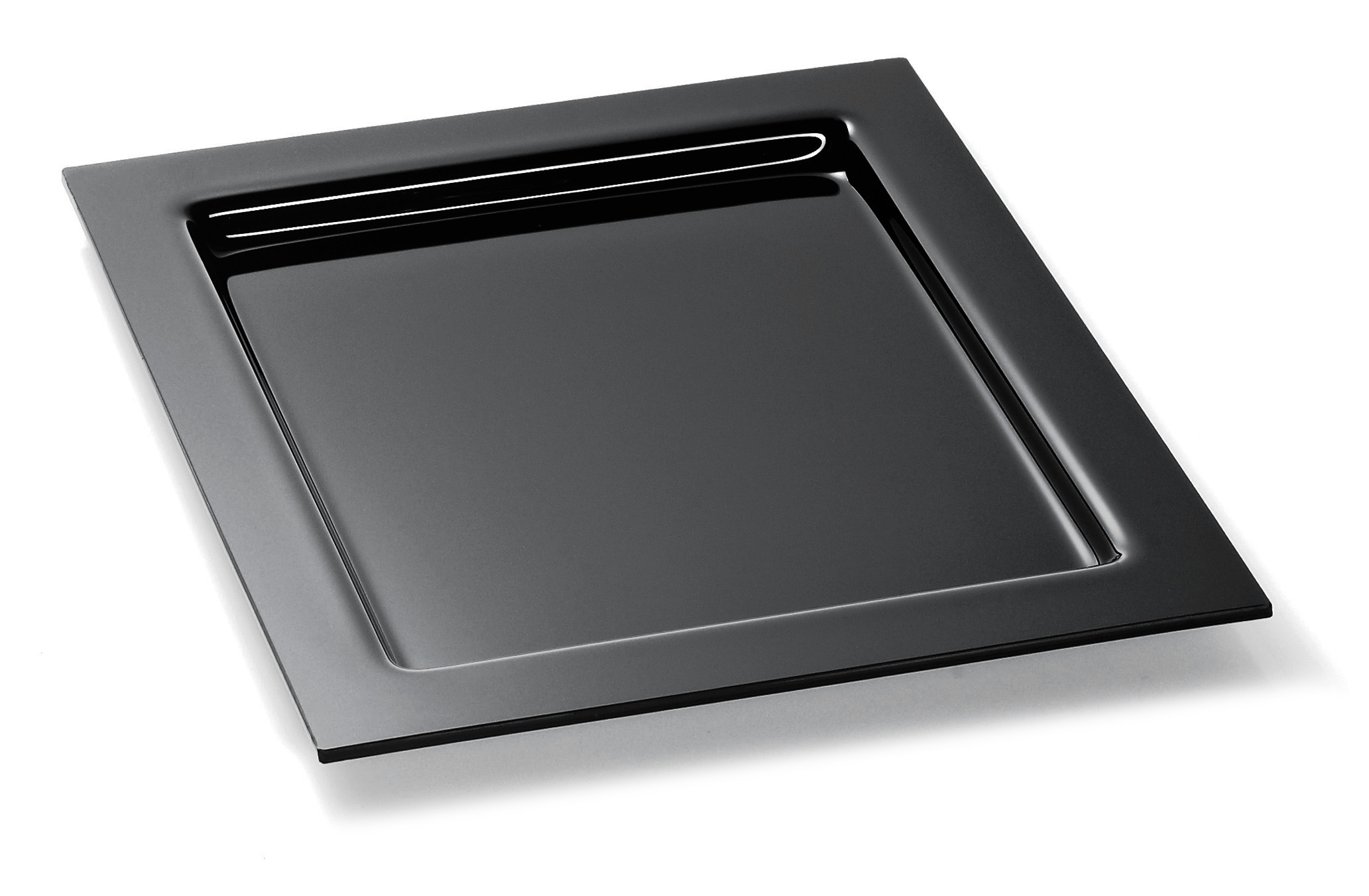 Auslageplatte "Breitrand 25-T80" ABS schwarz, ca. 26,5 x 26,5 x 1,5 cm mit Rand Auslageplatte "Breitrand 25-T80" ABS schwarz, ca. 26,5 x 26,5 x 1,5 cm mit Rand