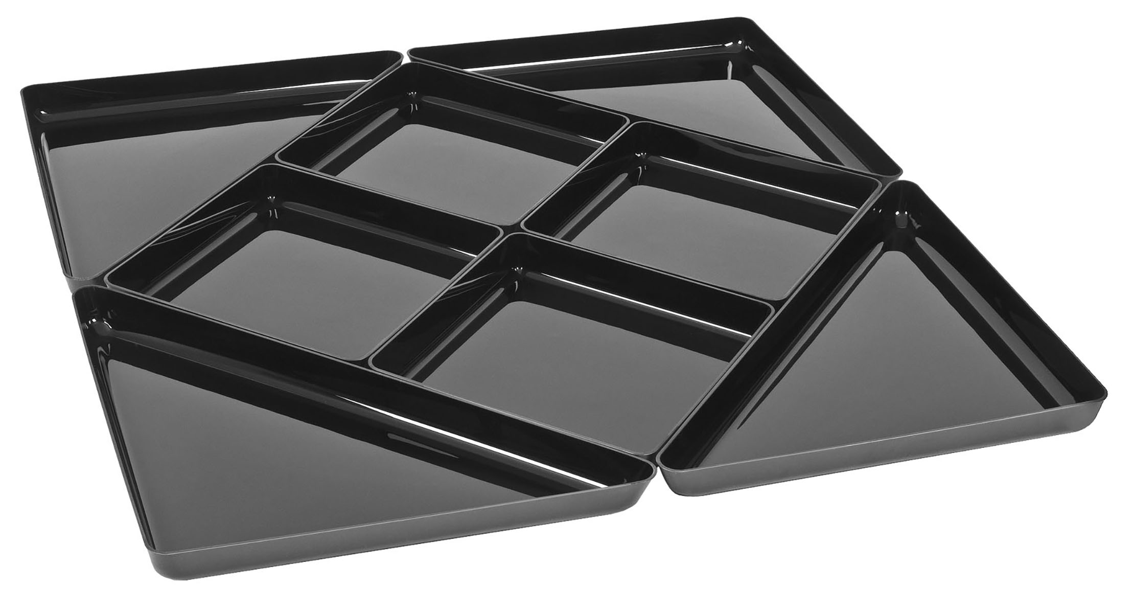Schalen-Set "Quadro" 8-teilig 84x84 cm, aus ABS-Kunststoff schwarz, Set ca. 84x84x7,5 cm, mit Rand Schalen-Set "Quadro" 8-teilig 84x84 cm, aus ABS-Kunststoff schwarz, Set ca. 84x84x7,5 cm, mit Rand