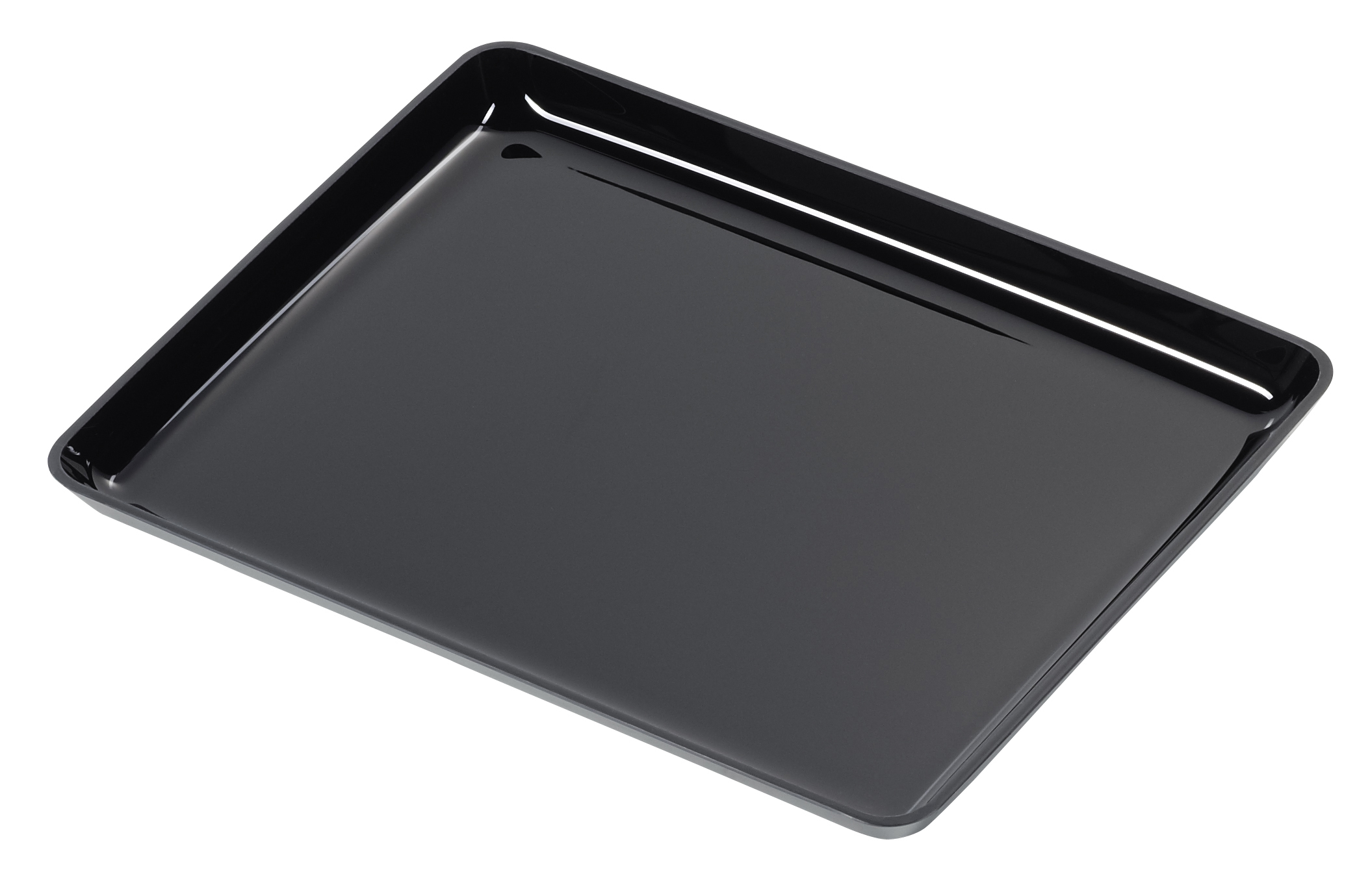 Auslageplatte ABS-schwarz, Abm.: ca. 28x21x2 cm, mit Rand