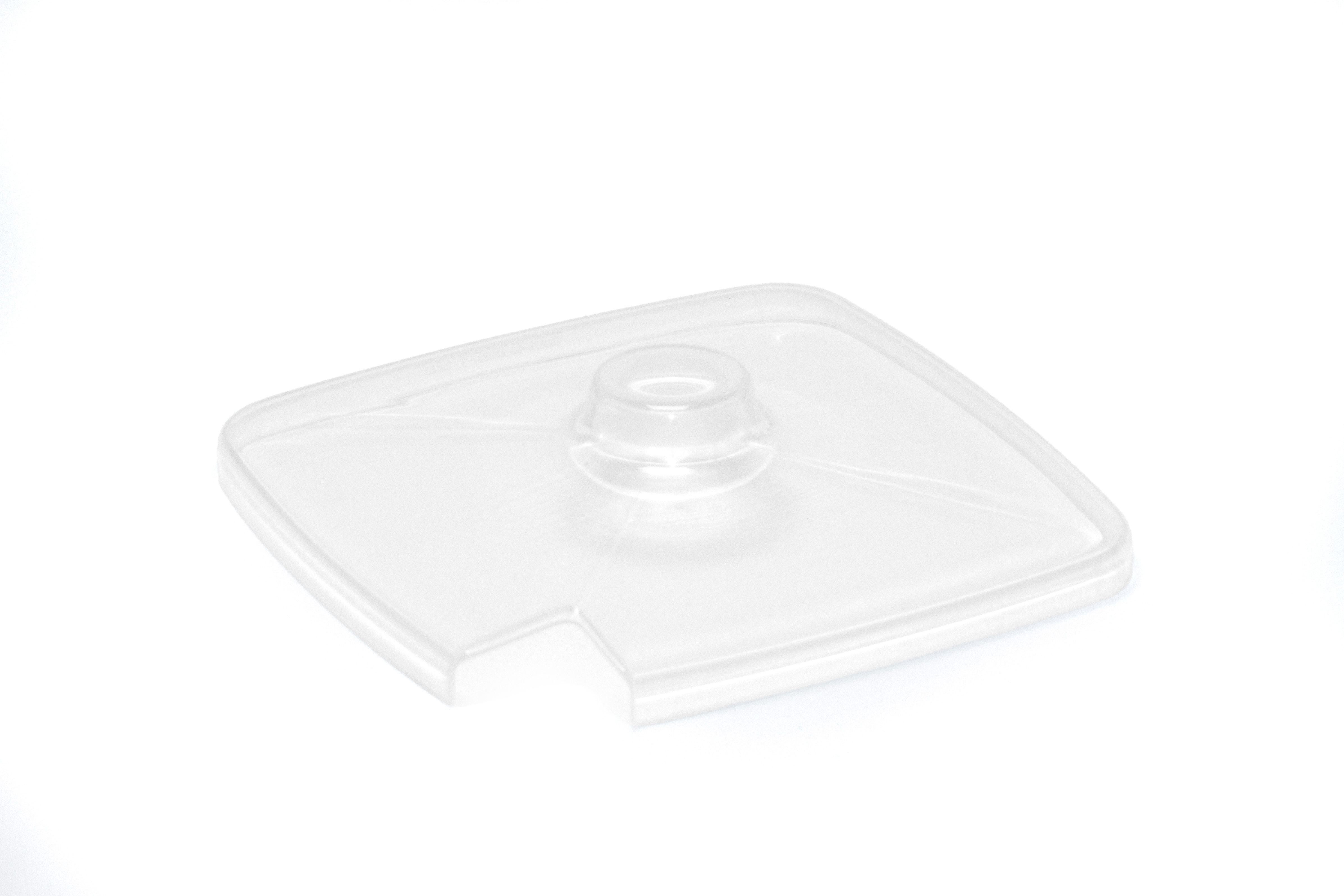 Deckel Classico tranparent mit Löffelausschnitt, Abm: 20 x 20 x 4,3 cm
