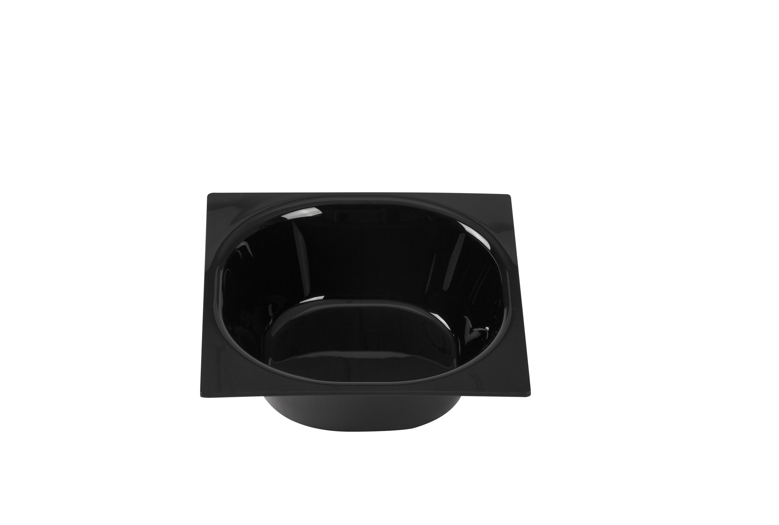 Auslageschale für Thekenpräsenter, Abm.: ca. 18,5 x 18,5 x 6 cm schwarz mit Rand