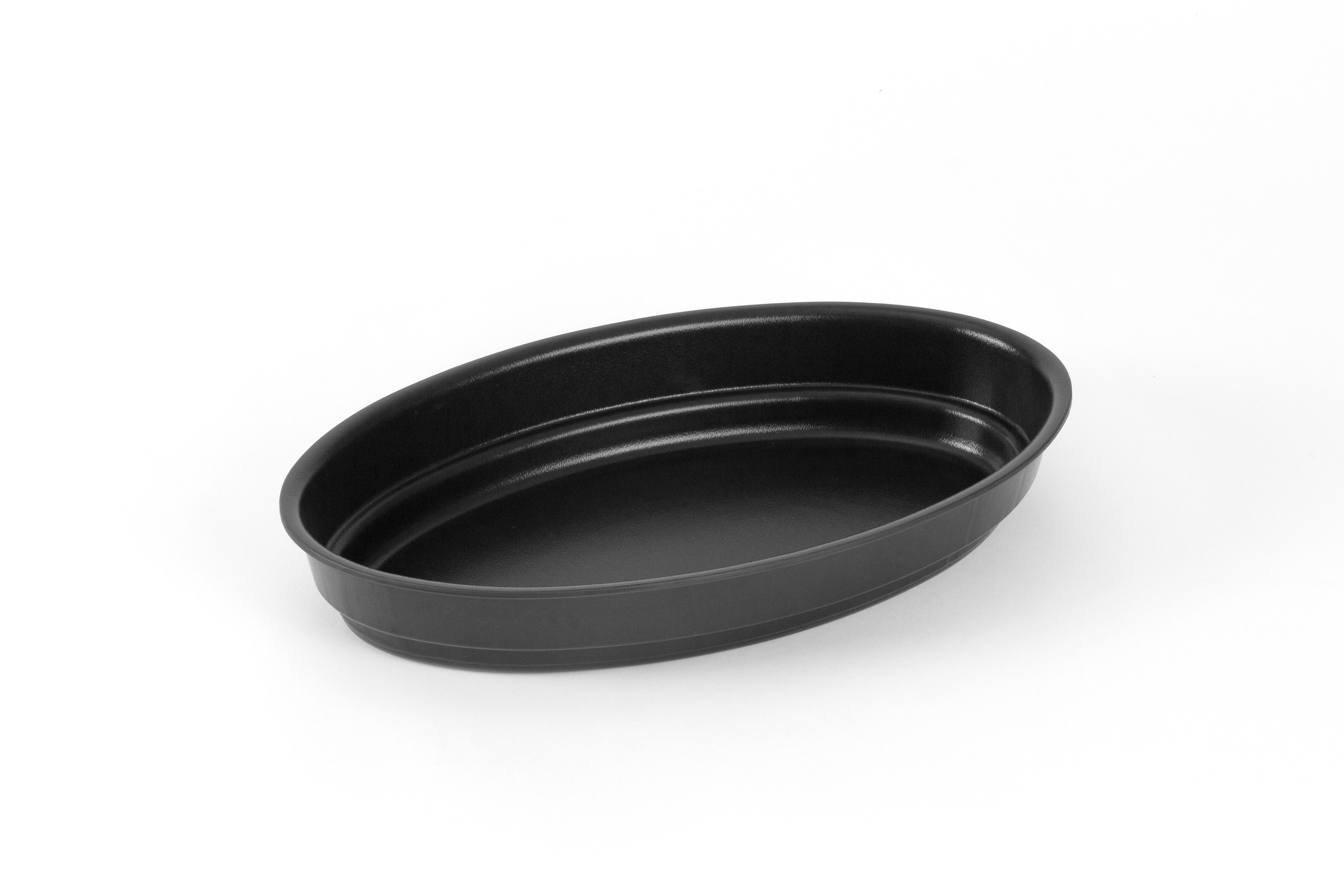 Thekenschale ABS/schwarz strukturiert, oval, Abm.: ca. 32 x 20 x 5 cm, mit Rand