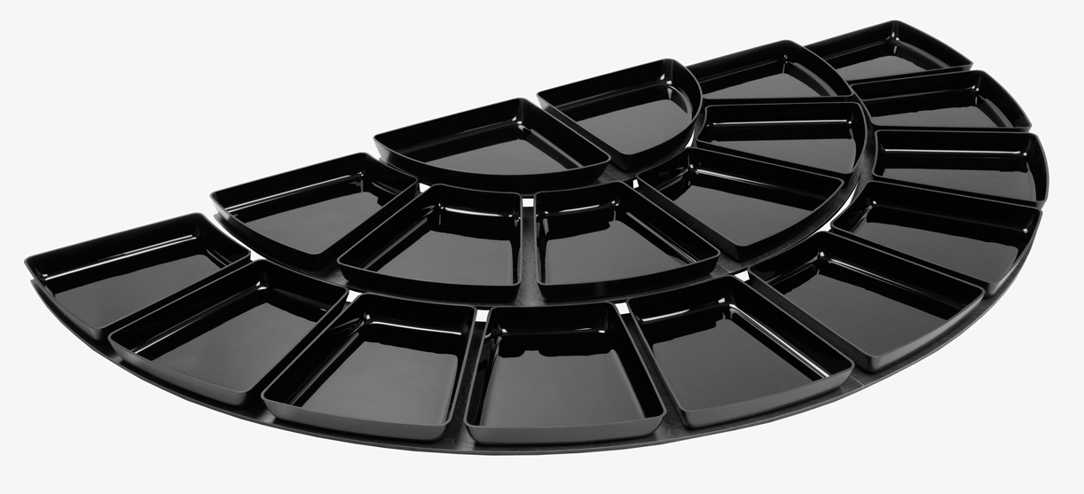Bogen-Schalen-Set Kreis Schwarze Schalen