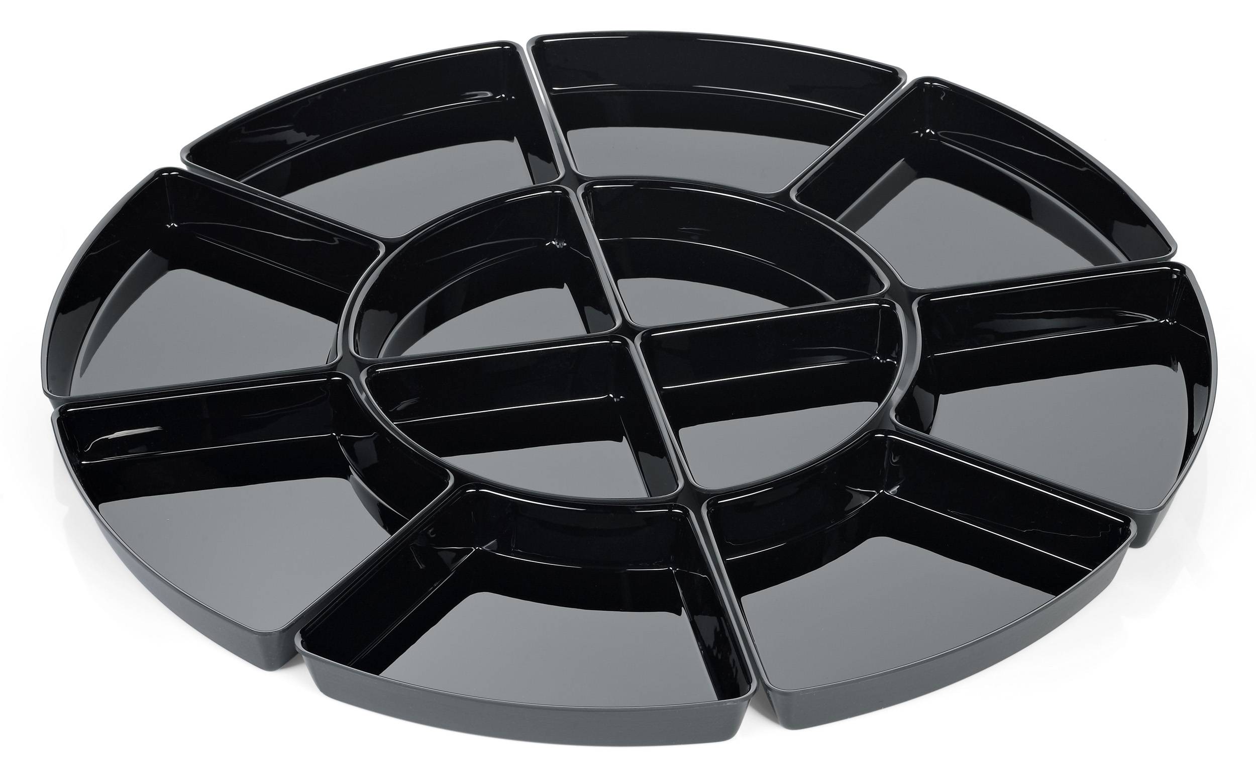 Schalen-Set Rondell ABS-schwarz, ca. Ø 88 cm, Set 12-teilig bestehend aus: