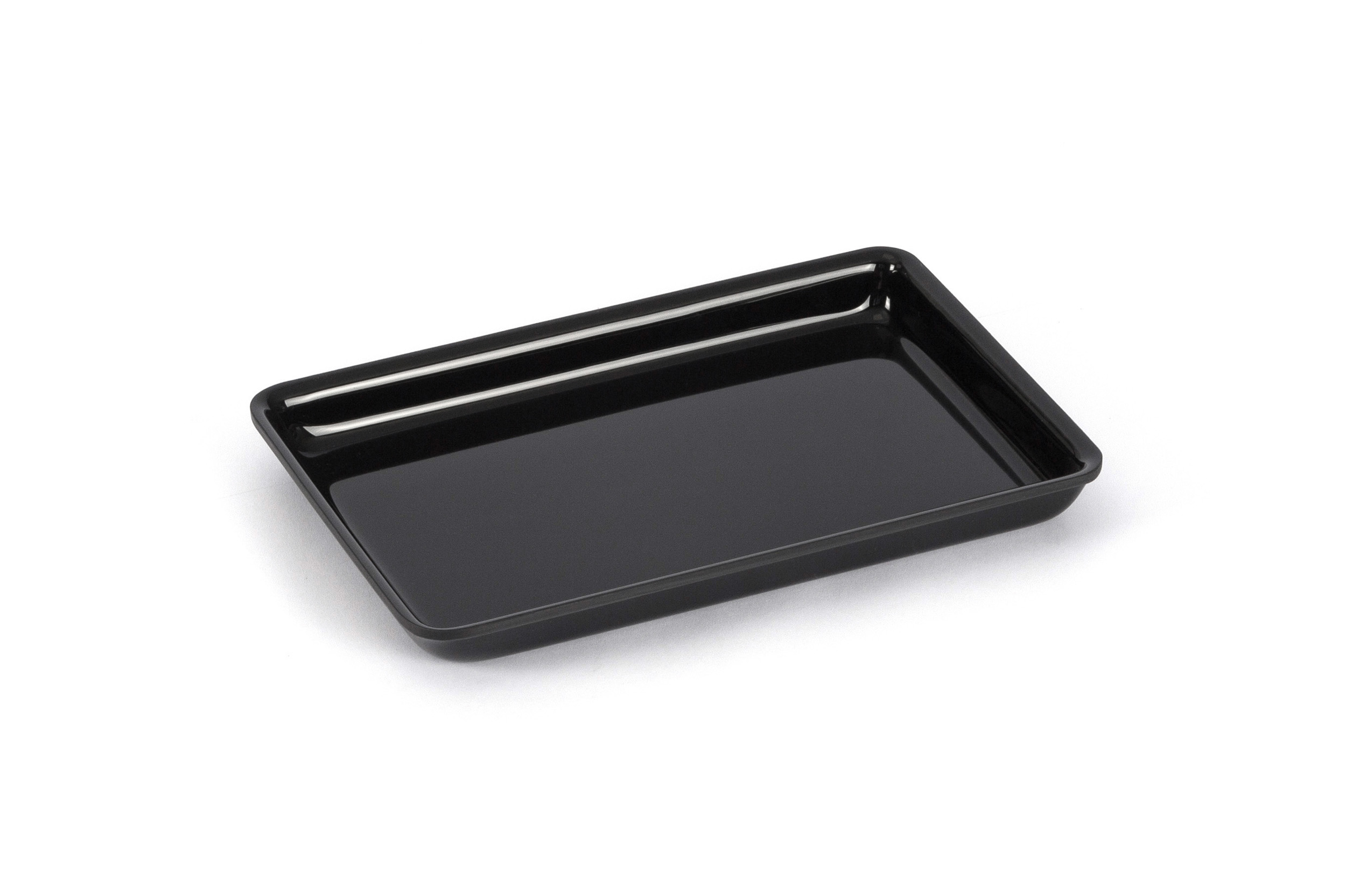 Auslageplatte ABS-schwarz, Abm.: ca. 21x14x2 cm, mit Rand